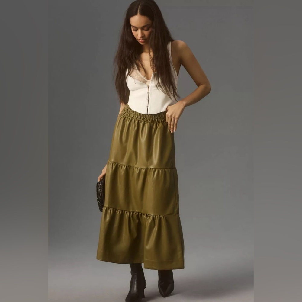 Anthropologie The Somerset Maxi Skirt: Faux Leather Edition